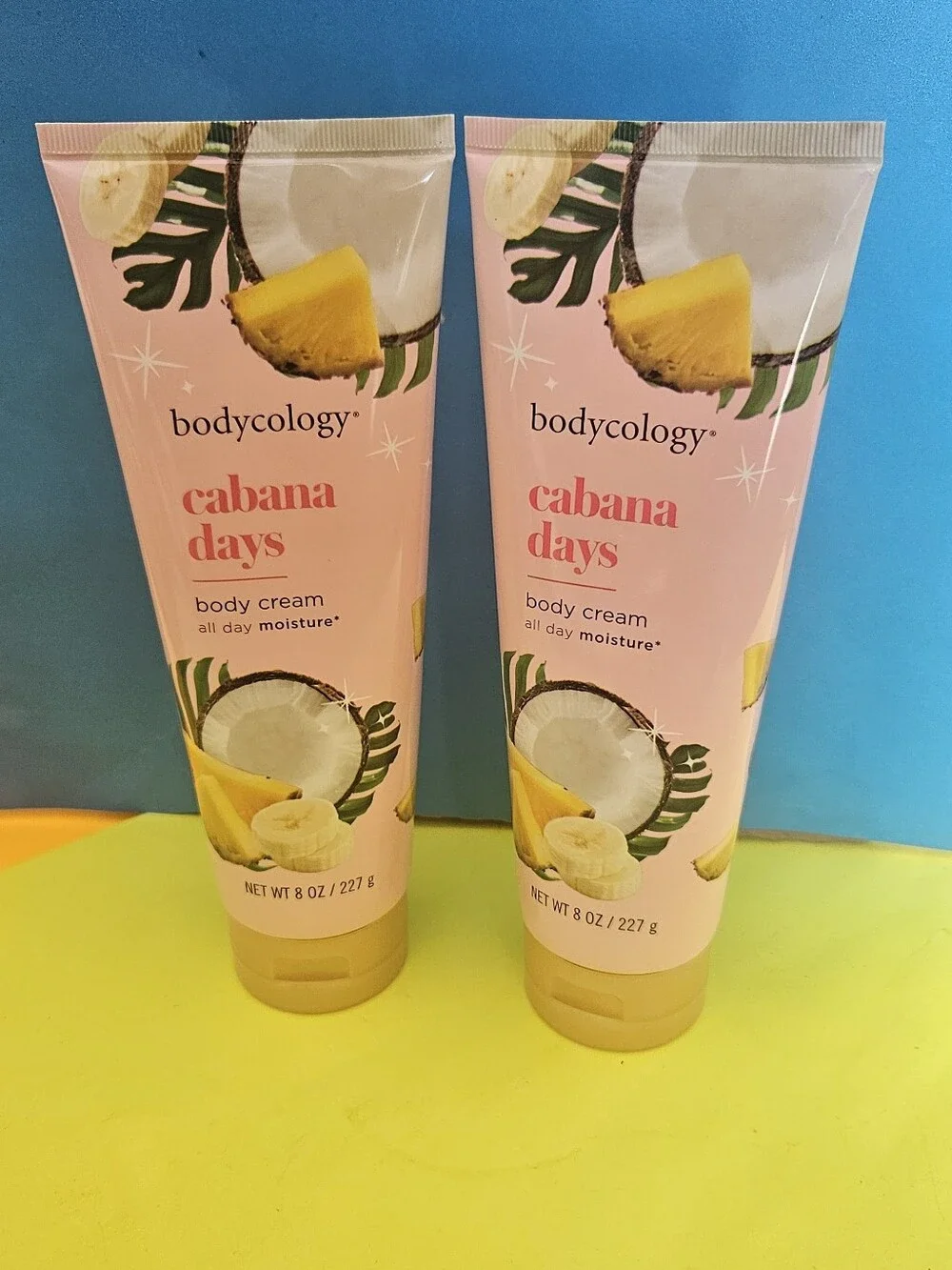 Bodycology Cabana Days Pink Body Cream - All Day Moisture 8oz -Lot Of 2